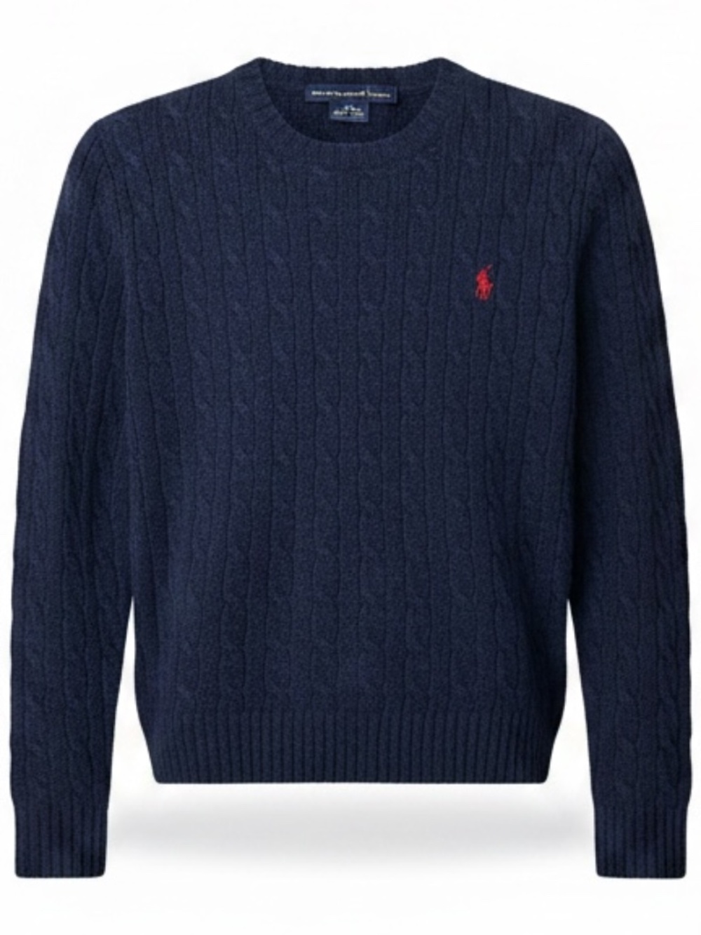 NWT Vintage Women's Ralph Lauren Sport Cable Knit Lambswool Sweater Small Navy